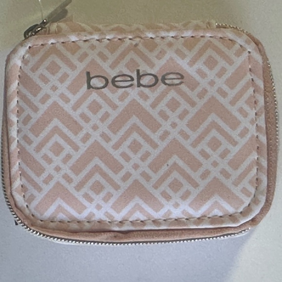 BEBE Pink & White Small Mini Pouch - Picture 1 of 5